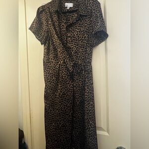 Nordstrom Leopard Print Wrap Dress in Brown and Black